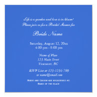 Blue iris flower bridal shower invitation invites