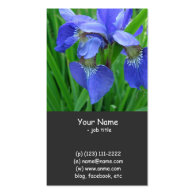 blue iris flowers business cards