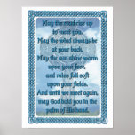 Blue Irish Blessing Print