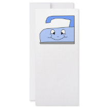 Blue Iron Cartoon. On White. Rack Card