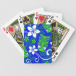 Blue Island Floral Tiki Masks Playing Cards