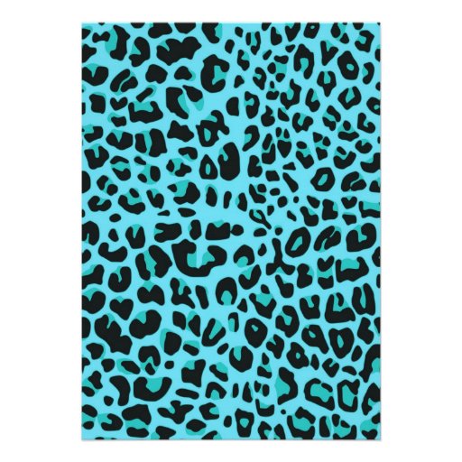 Blue Jaguar Print Girls Invitation