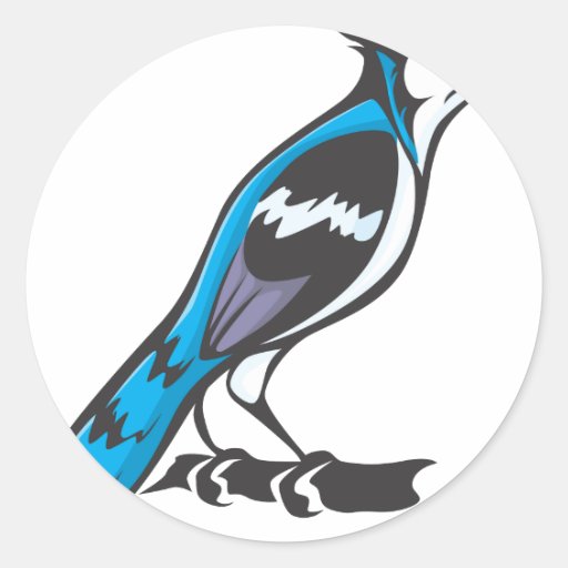 Blue Jay Bird Round Stickers Zazzle