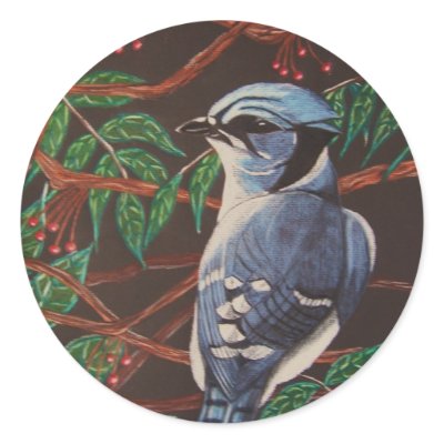 Blue jay Collection Stickers by CrookedRiverArt