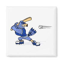 Blue Jay Playing Baseball Fridge Magnets