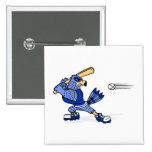 Blue Jay Playing Baseball Pinback Buttons