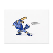 Blue Jay Playing Baseball Postcard