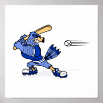 Blue Jay Playing Baseball Print