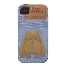 Blue Jean Dachshund Butt Vibe iPhone 4 Case