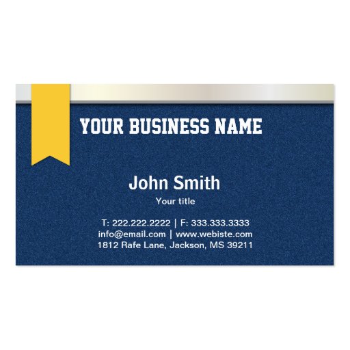 Blue Jeans and Silver Belt business card (front side)