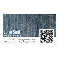 Blue Jeans QR Code Programmer Business Card