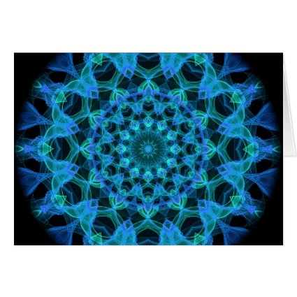 Blue Jellyfish Kaleidoscope Card
