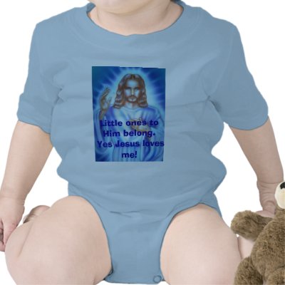 Blue Jesus picture, Little ones to Him belong. ... T-shirts by KarenCharin0