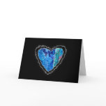 Blue Jewel Abstract Heart Romance Valentine Love Greeting Card