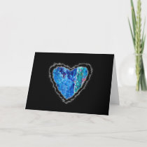 Blue Jewel Abstract Heart Romance Valentine Love cards