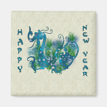 Blue Jeweled Dragon Fridge Magnet