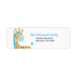Blue Jungle Giraffe PRINTABLE ADDRESS LABELS