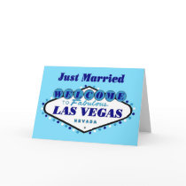 Blue Just Married Las Vegas Cards