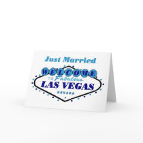 Blue Just Married Las Vegas Cards
