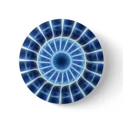 Blue Kaleidoscope 2 Pinback Buttons by KaleidoscopeArt
