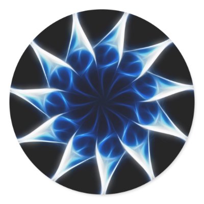 Blue Kaleidoscope 9 Stickers by KaleidoscopeArt