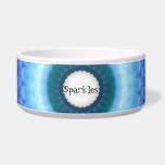 Blue Kaleidoscope Customizable Name Pet Bowl