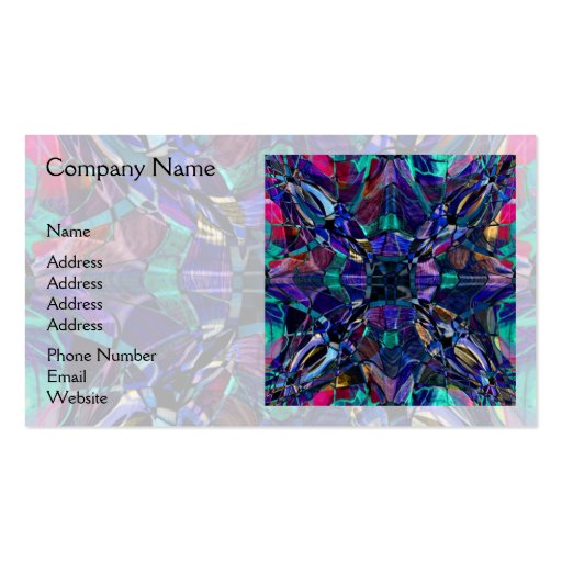 Blue Kaleidoscope Fractal Business Cards (front side)