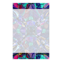Blue Kaleidoscope Fractal Custom Stationery