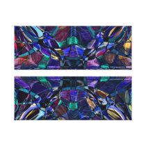 Blue Kaleidoscope Fractal Gallery Wrapped Canvas