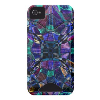 Blue Kaleidoscope Fractal Id Iphone 4 Case