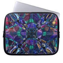 Blue Kaleidoscope Fractal Laptop Computer Sleeve