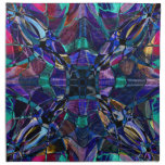 Blue Kaleidoscope Fractal Napkin