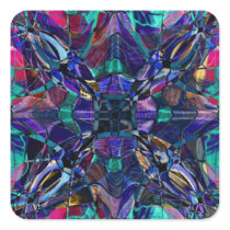 Blue Kaleidoscope Fractal Stickers