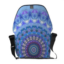 Blue Kaleidoscope Mandala messenger bag messenger bags