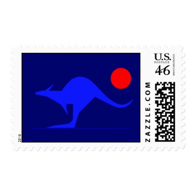 Blue Kangaroo Stamps by lonvig