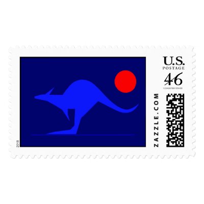 Blue Kangaroo Stamps by lonvig