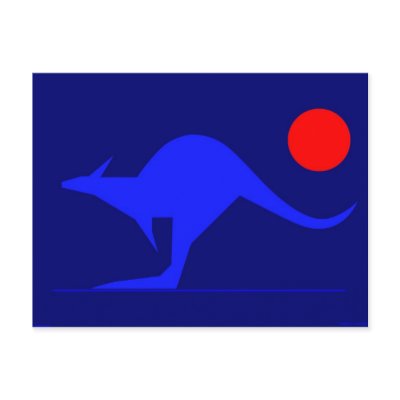 Blue Kangaroo Post Card by lonvig