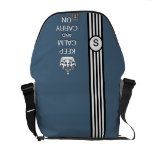 Blue KEEP CALM AND CARRY ON Monogram Racing Stripe rickshaw messenger bags