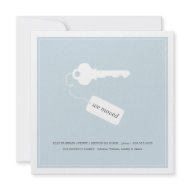 BLUE KEY AND TAG | MOVING ANNOUNCEMENT invitation