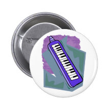 Blue Keytar portable 80s keyboard piano graphic Button