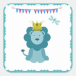 Blue King Jungle Lion Stickers For Kids