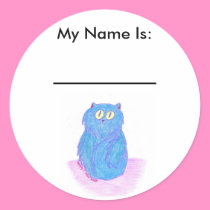 Blue Kitten, My Name Is:, __________ stickers by eelkat Blue Kitten, My Name Is:, __________ stickers