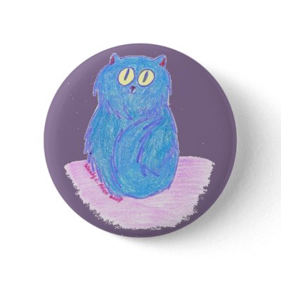 Blue Kitten on Lavender Pin by pidgiefund