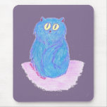 Blue Kitten on Lavender mousepads