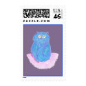 Blue Kitten on Lavender postage