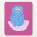 Blue Kitten on Pink mousepads