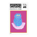 Blue Kitten on Pink postage