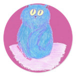 Blue Kitten on Pink stickers