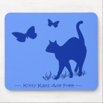 Blue - Kitty Kats are Free mousepads
