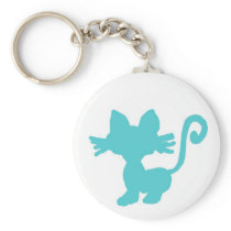Blue Kitty Keychain